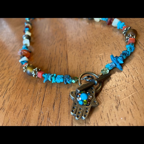 Multicolored stone necklace - Picture 3 of 4